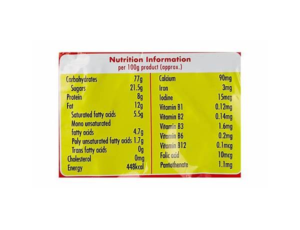 Britannia nutrition facts