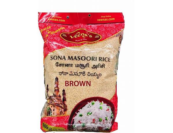 Brown sona masoori rice ingredients