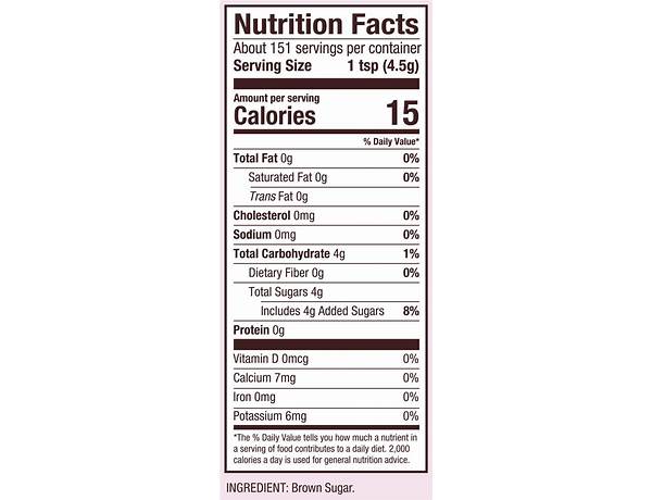 Brown sugar - nutrition facts