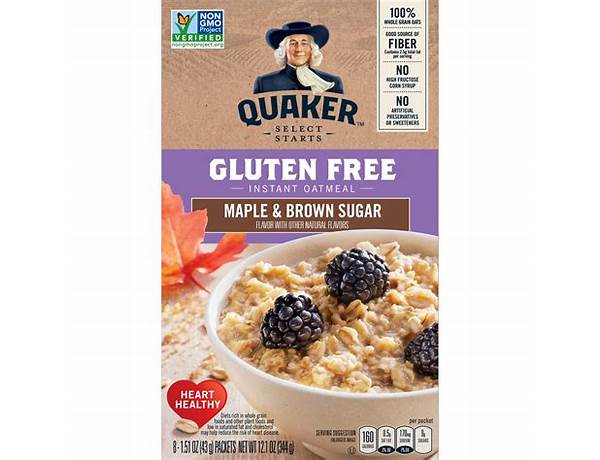 Brown sugar and maple gluten free oatmeal food facts