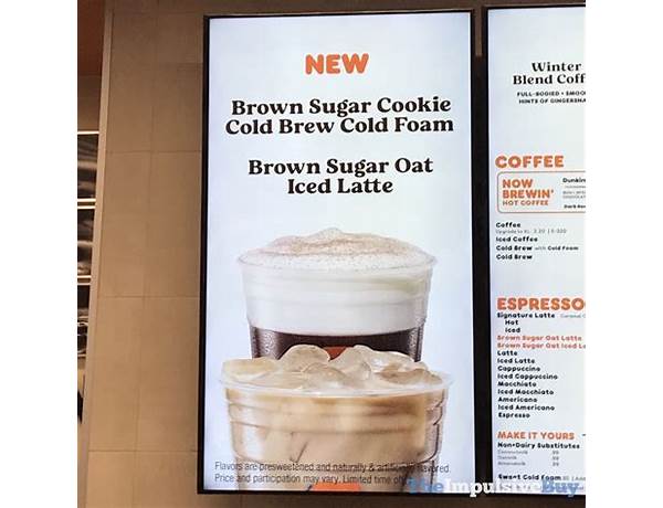 Brown sugar latte food facts