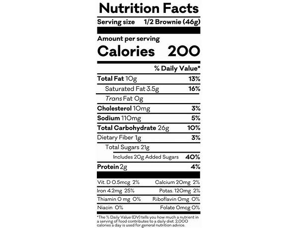 Brownies vegans protéinés nutrition facts