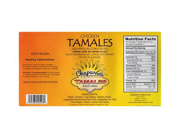 Bueno chicken tamales food facts
