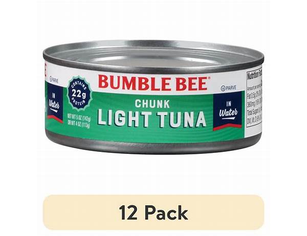 Bumblebee bee chunk light tuna in water ingredients