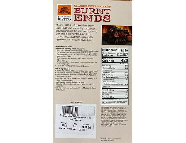 Burnt ends nutrition facts