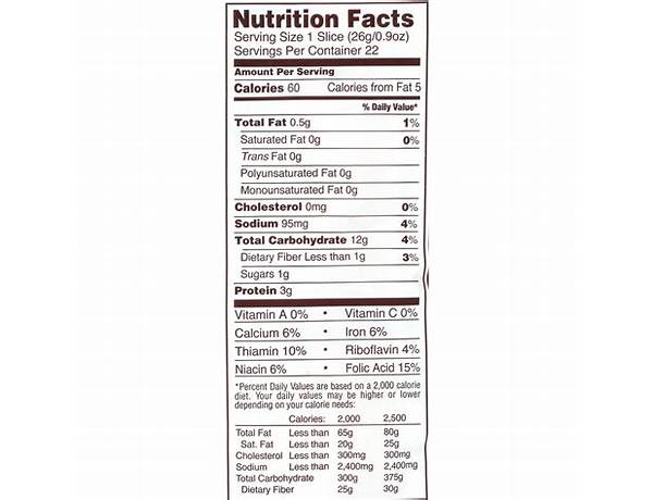 Butter bread nutrition facts
