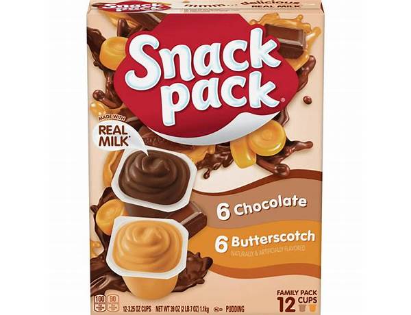 Butterscotch pudding snack cups food facts