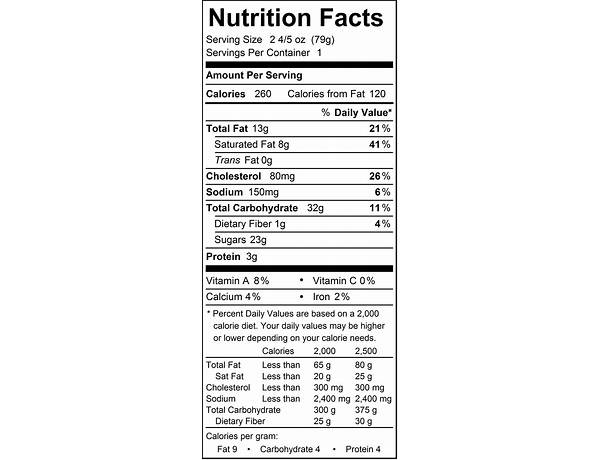 Céréales peanut butter brownie nutrition facts