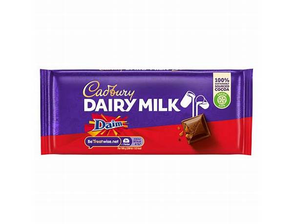 Cadbury dairy milk chocolate daim ingredients