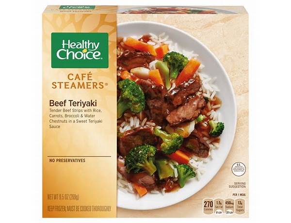 Cafe steamers beef teriyaki food facts