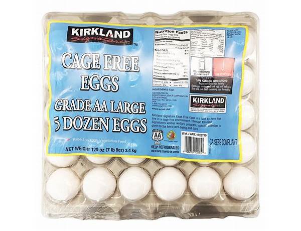 Cage free large eggs nutrition facts