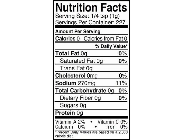 Cajin seasoning nutrition facts