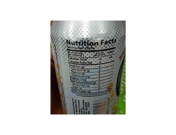 Cali sparkling pineapple nutrition facts