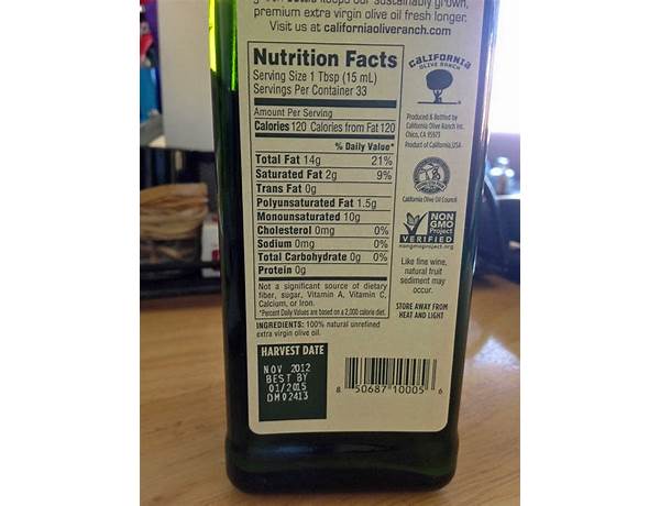 California olive oil ingredients