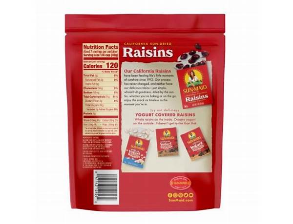 California sun-dried raisins ingredients