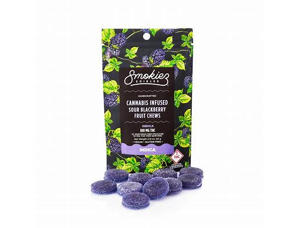 Cannabis-infused sour blackberry fruit chews food facts