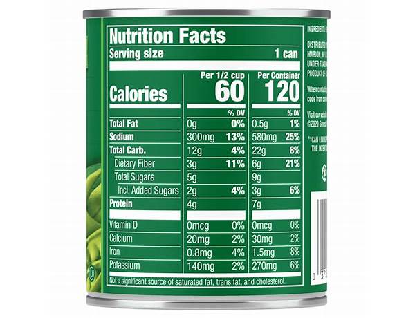 Canned peas nutrition facts