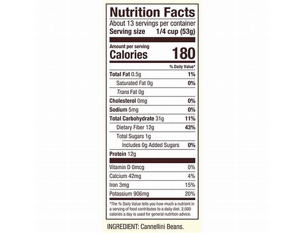 Cannellini beans nutrition facts