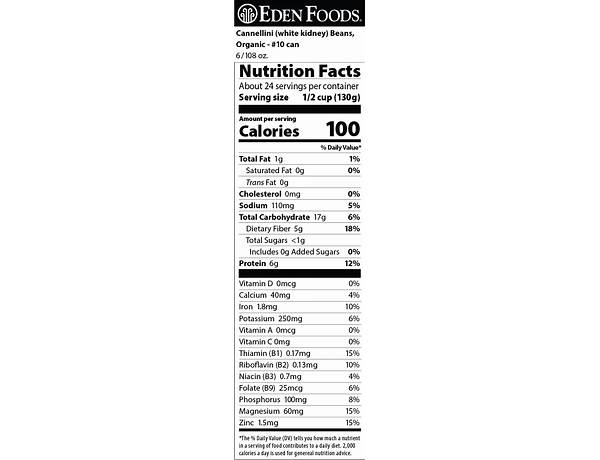 Cannellini white kidney beans nutrition facts