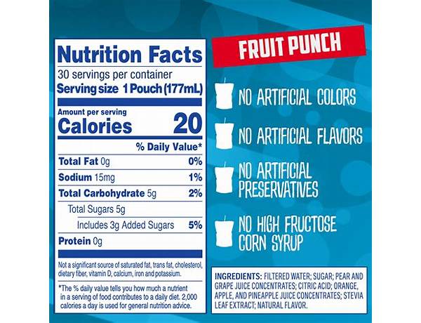 Capri sun fruit punch pack nutrition facts