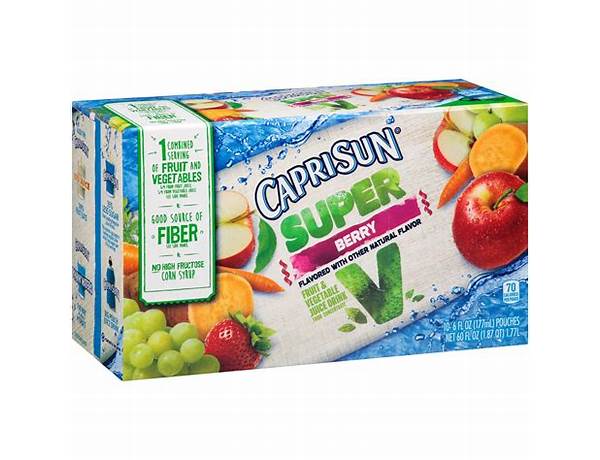 Caprisun super v fruit & vegetable juice drink food facts