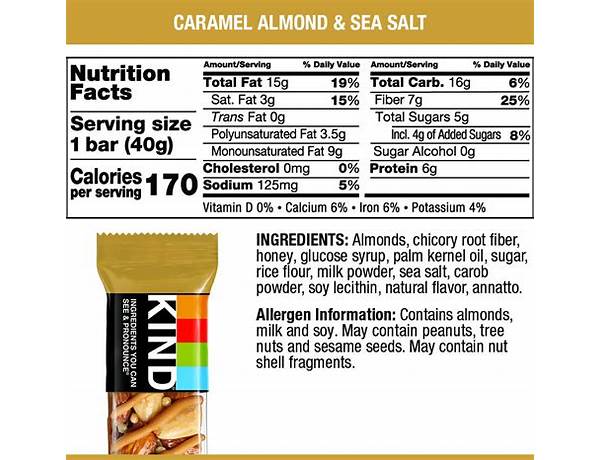 Caramel almond sea salt food facts