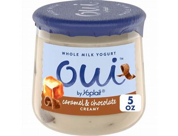 Caramel and chocolate yogurt ingredients