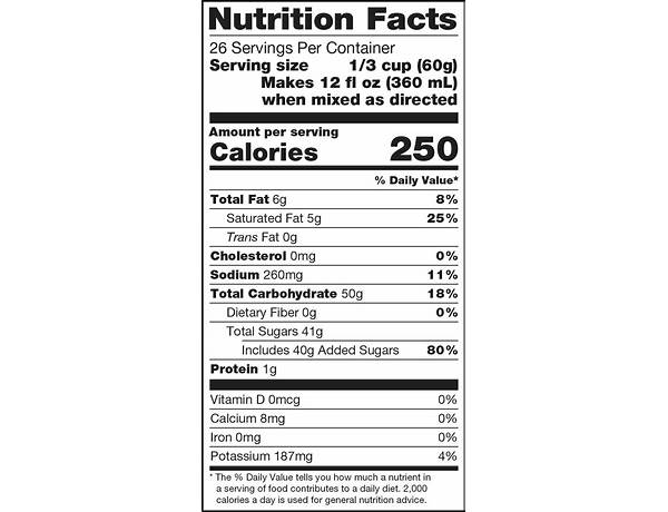 Caramel flavor with natural flavors nutrition facts