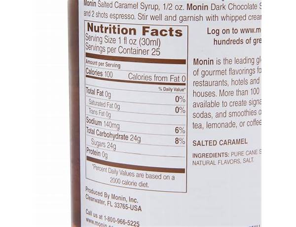 Caramel-sirup nutrition facts