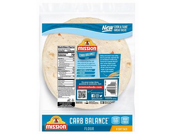 Carb balance flour soft taco tortillas food facts