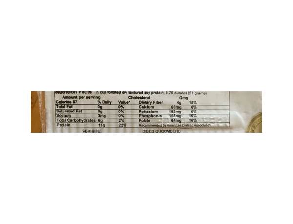 Carne de soya nutrition facts