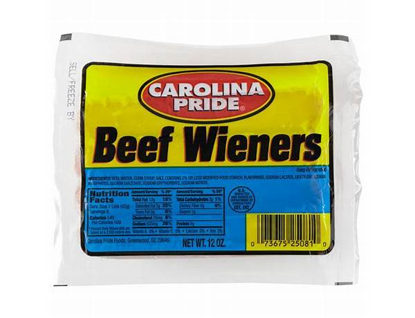 Carolina pride weinies food facts