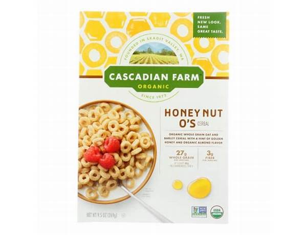 Cascadian farm organic honey nut o's cereal food facts