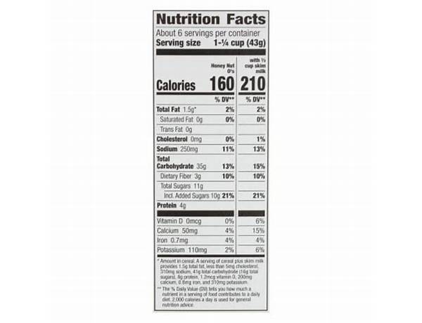 Cascadian farm organic honey nut o's cereal nutrition facts