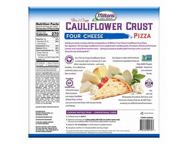 Cauliflower crust pizza food facts