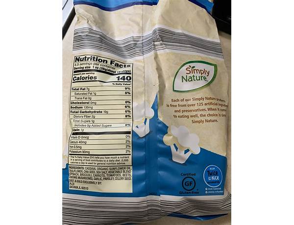 Cauliflower tortilla chips food facts