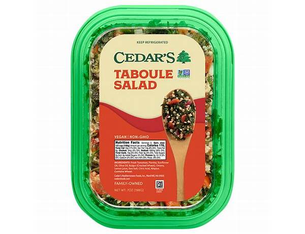 Cedar's, all natural taboule salad food facts