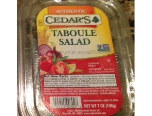 Cedar's, all natural taboule salad ingredients