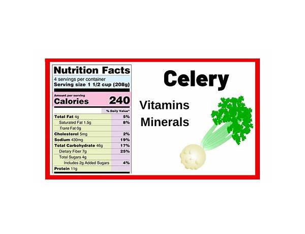 Celery sticks nutrition facts