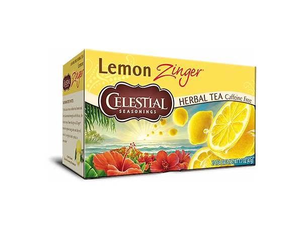 Celestial seasonings, caffeine free herbal tea, lemon zinger food facts