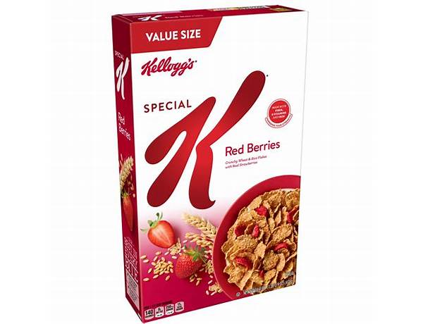 Cereal red berries crunchy wheat & rice flakes food facts