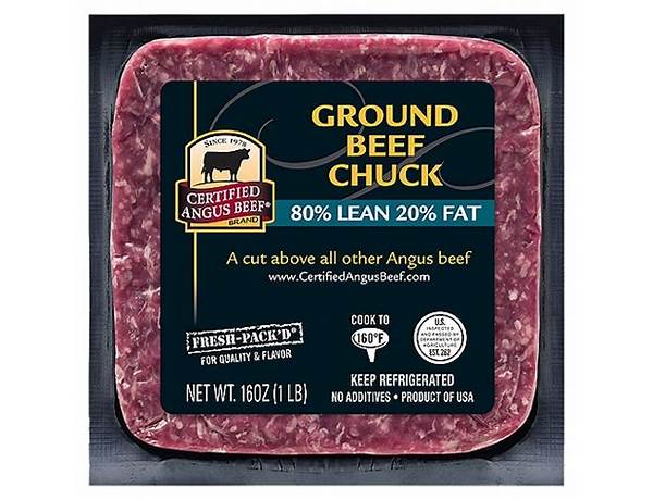 Certified angus beef chuck ingredients