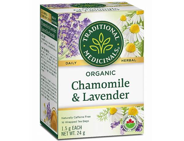 Certified organic soothing chamomile herbal tea food facts