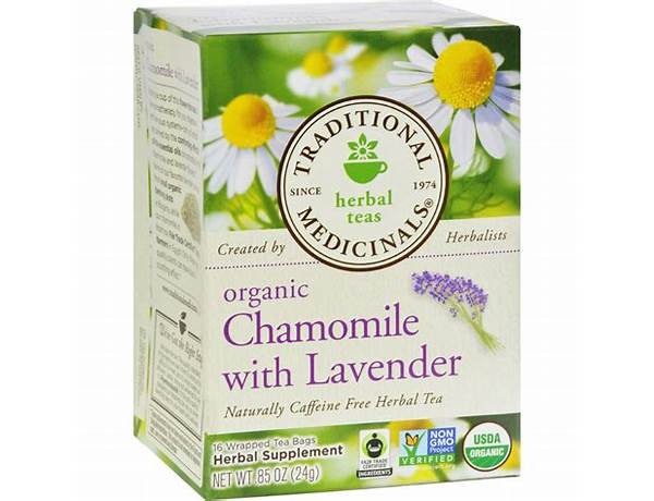 Certified organic soothing chamomile herbal tea ingredients
