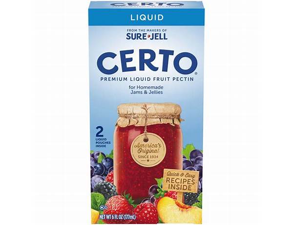 Certo premium liquid fruit pectin food facts