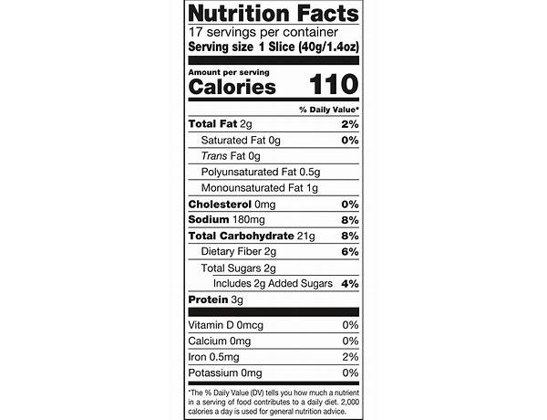 Cf wht bread nutrition facts