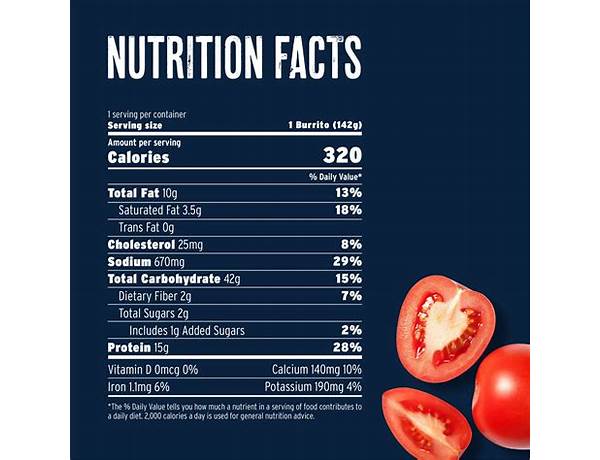 Cheddar cheese burrito food facts