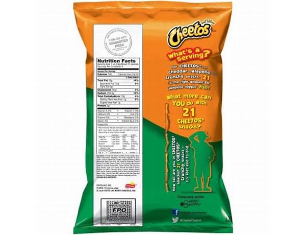 Cheddar jalapeno crunchy snacks food facts