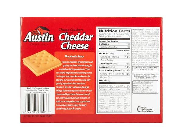 Chedder cheese cracker food facts