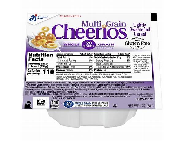 Cheerios multi-grain cereal food facts